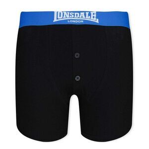Lonsdale Boys Boxer Shorts (Pack of 2) / Black/Bright Blue